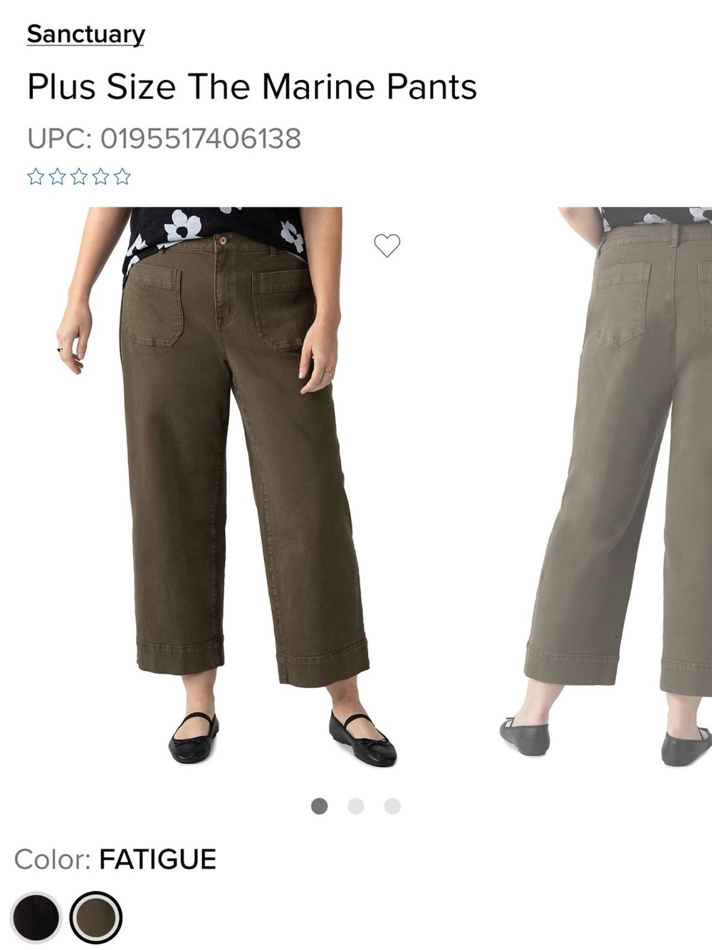 Sanctuary Olive Green Utility Pants with Brass Button